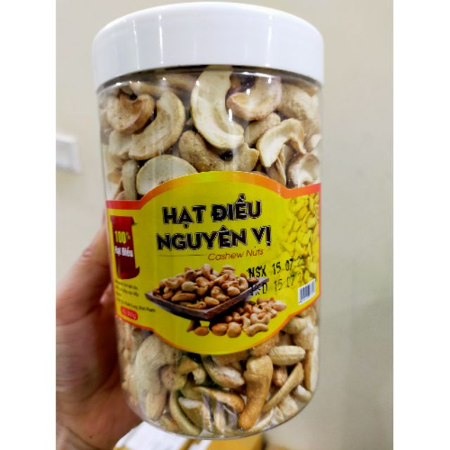 500g hạt điều sấy nguyên vị vỡ đôi sạch vỏ trắng ngon