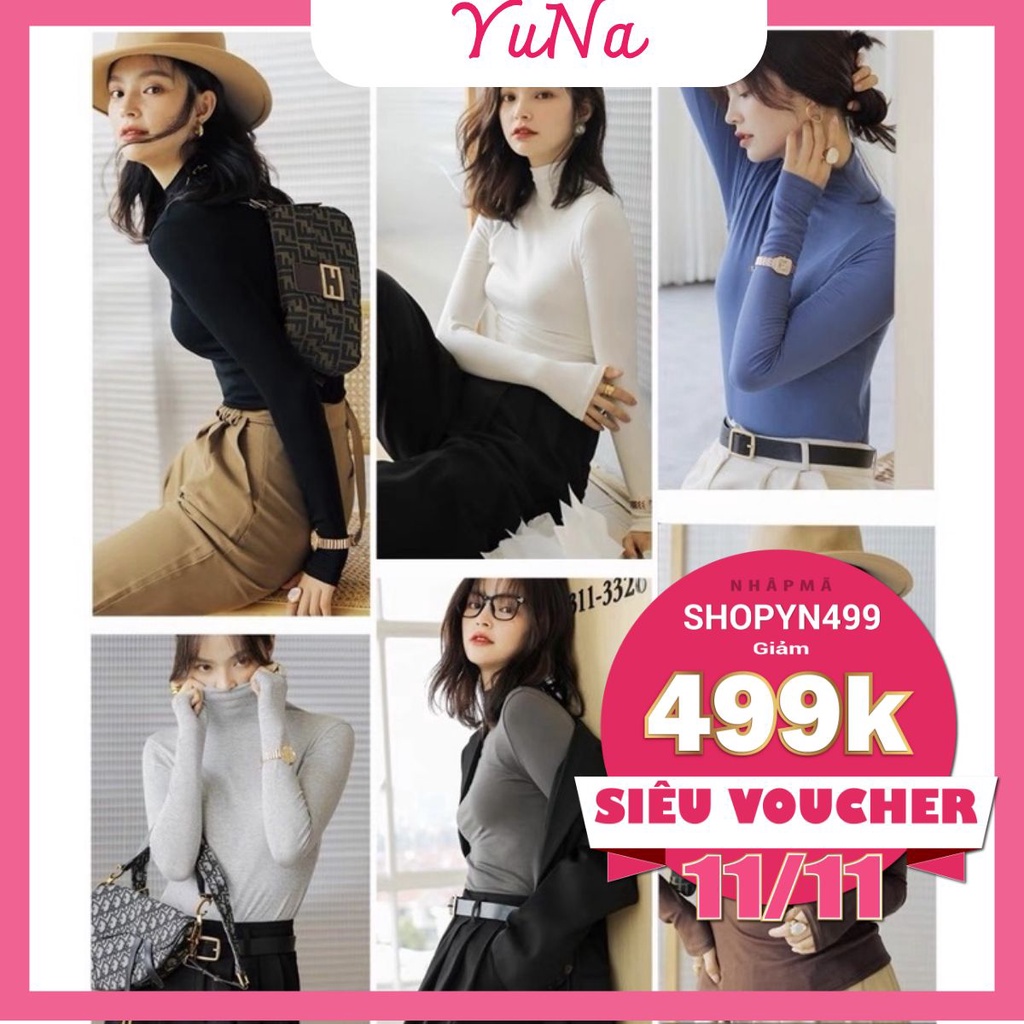 Áo giữ nhiệt nữ Maika áo thun dài tay cổ lọ 3 phân nhiều màu sắc siêu co dãn, phụ kiện thời trang Maika | BigBuy360 - bigbuy360.vn