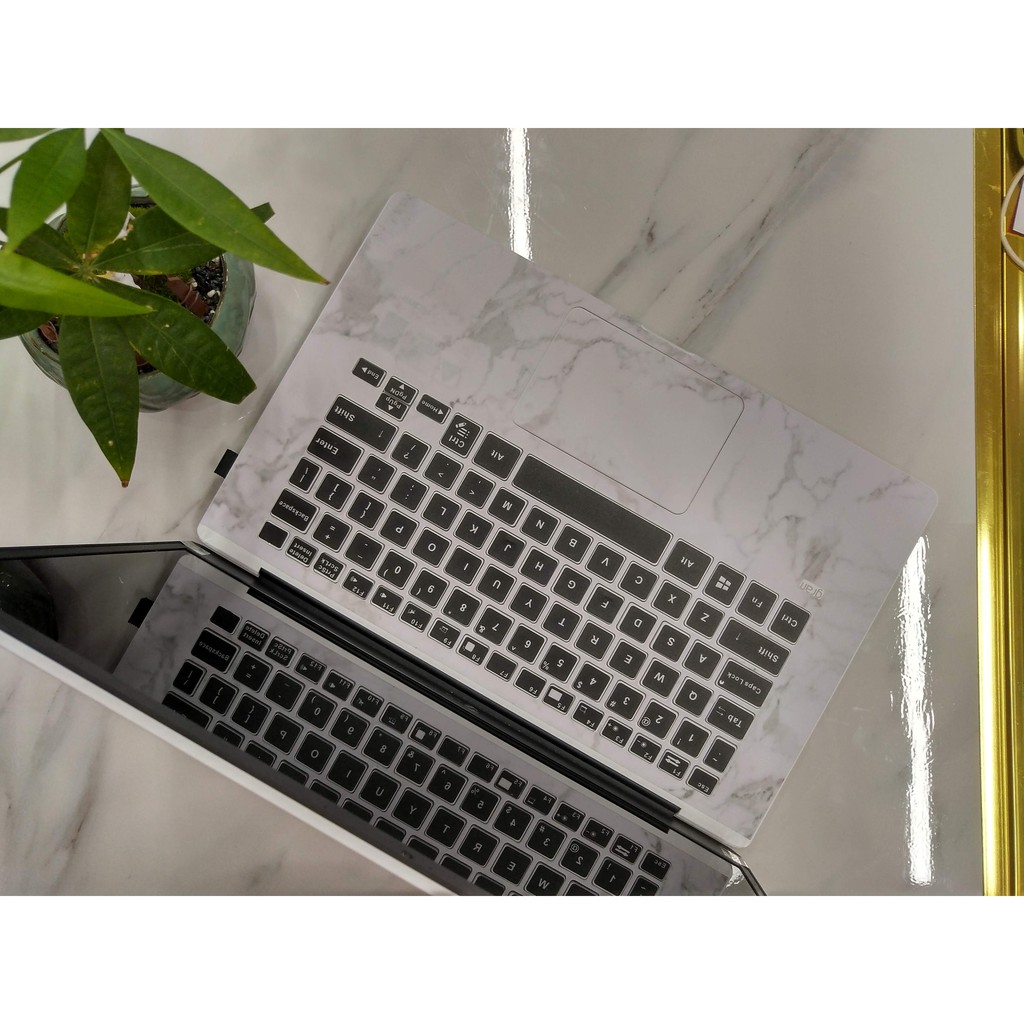 Decal Skin dán Laptop mẫu Vân đá trắng