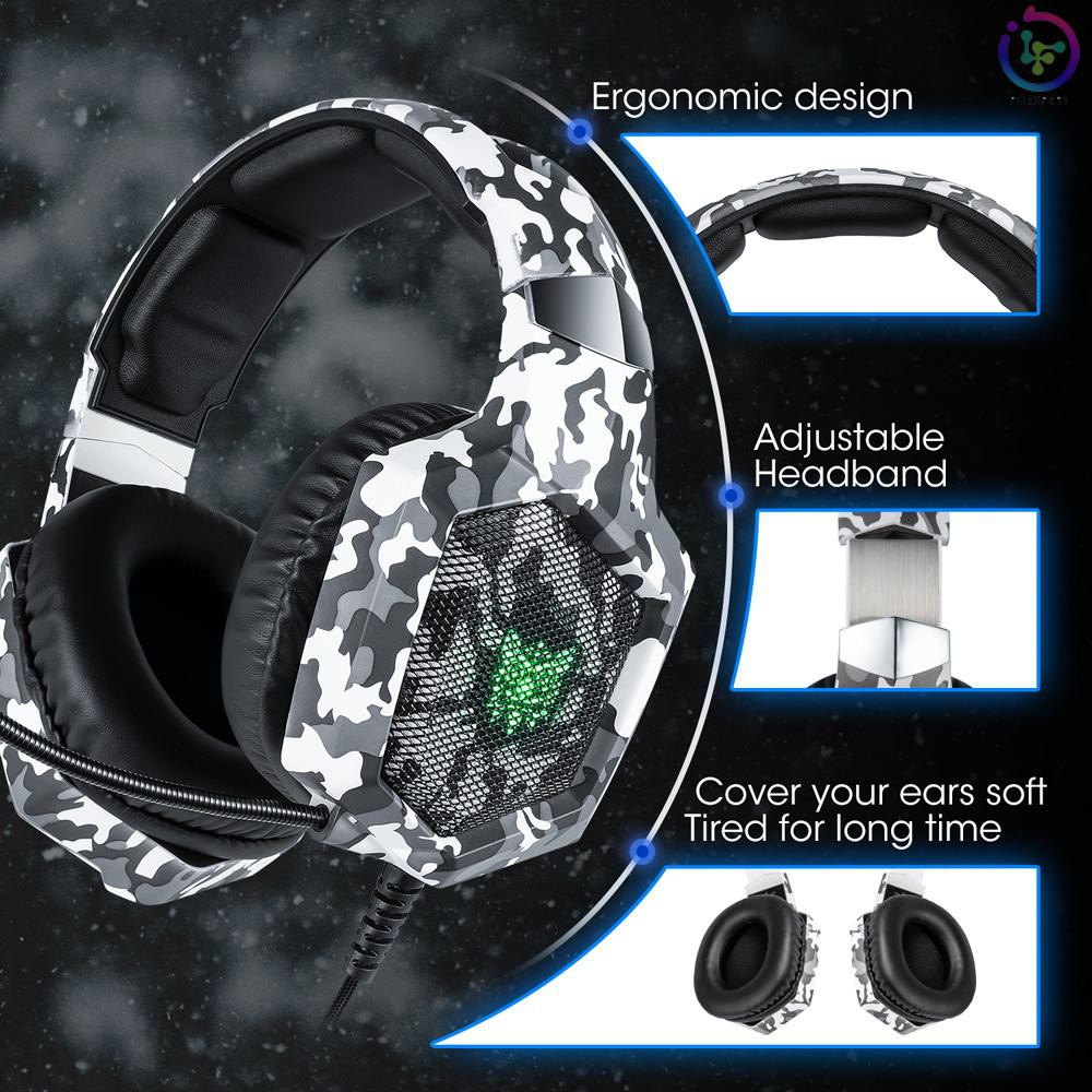 Tai Nghe Trùm Đầu Chơi Game Onikuma K8 Jack 3.5mm Có Đèn Led