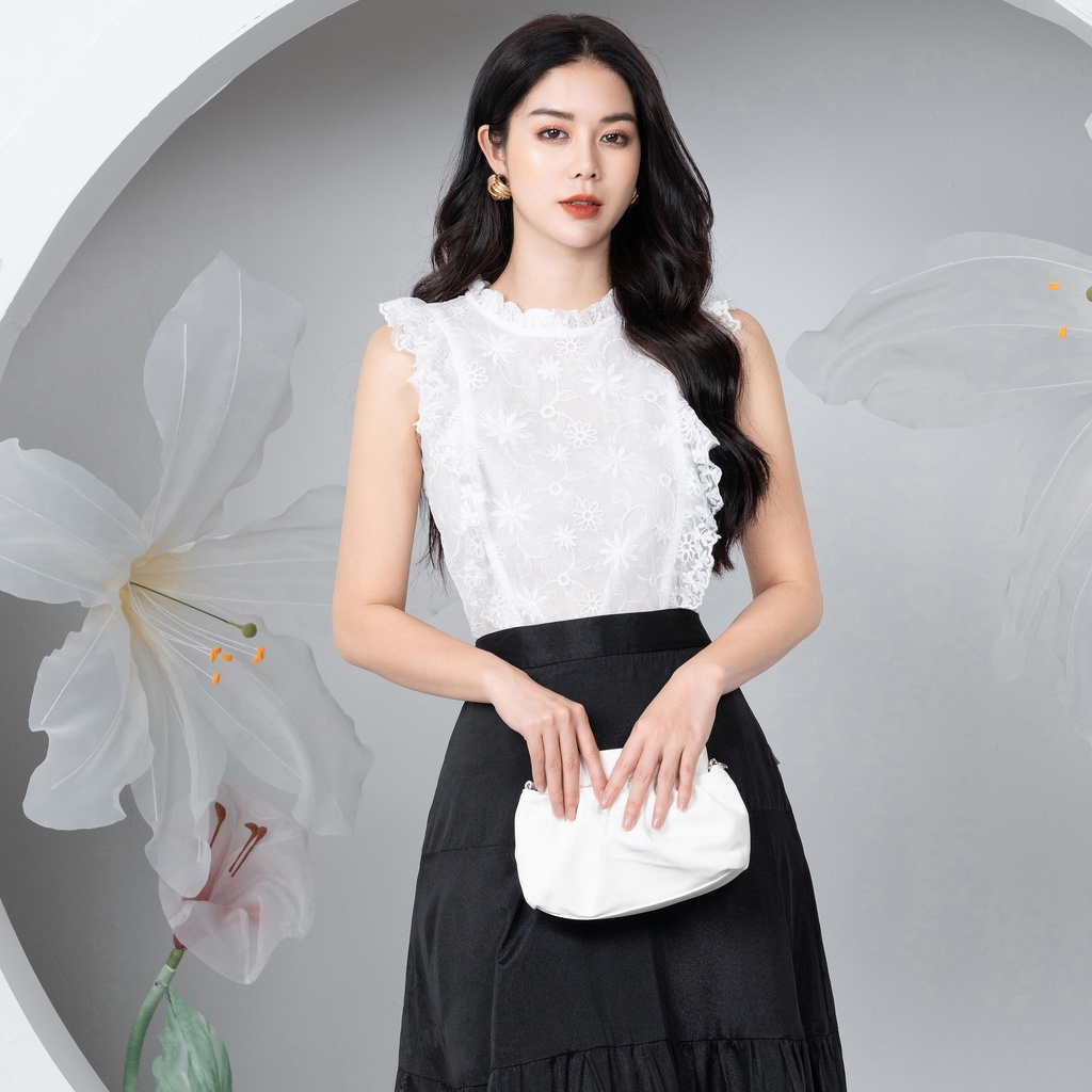 Áo Ren Sát Nách UK Fashion Thiết Kế Kiểu Dáng Thanh Lịch, Chất Liệu Vải Cao Cấp, Thoáng Mát NKSM2203004
