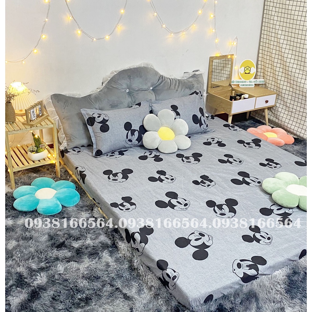 TRỌN BỘ COTTON POLY 5 MÓN CHĂN PHAO DÀY DẶN HÀNG VN CHUỘT XÁM  - ĐỦ KÍCH THƯỚC