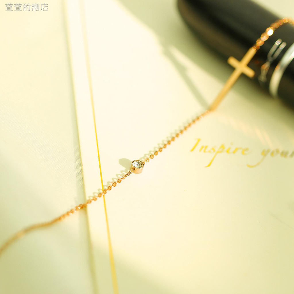 Lắc Chân Thép Titan Mạ Vàng Hồng Đính Đá Pha Lê Cổ Điển | BigBuy360 - bigbuy360.vn