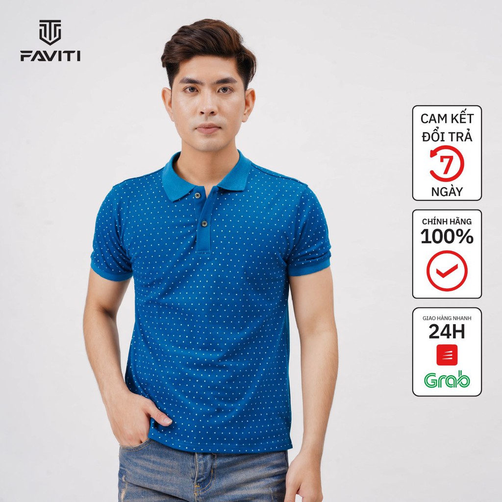 Áo thun polo nam trơn áo phông nam có cổ đẹp cao cấp hàng hiệu đen trắng FAVITI AT06
