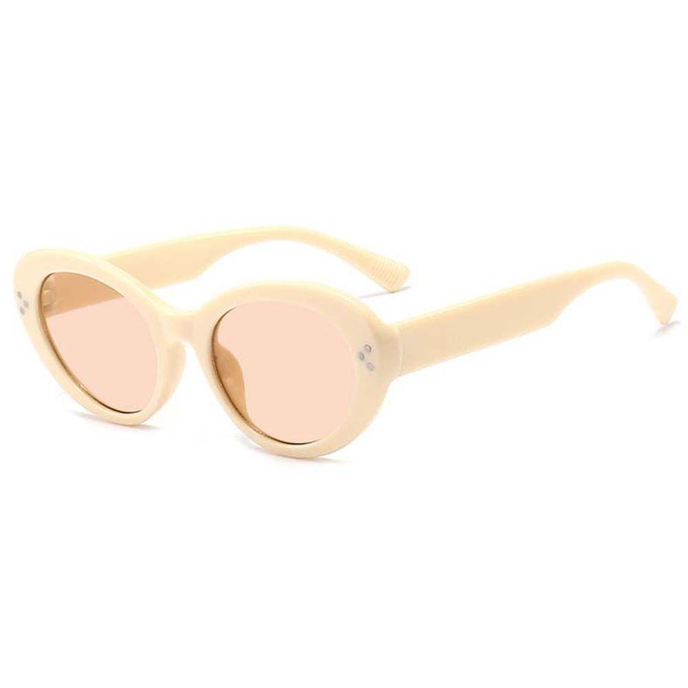 QQMALL Kính Mát Oval Chống Tia UV400 Phong Cách Cổ Điển Thanh Lịch Dành Cho Nữ