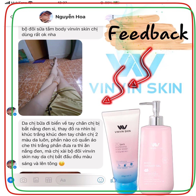 [CHÍNH HÃNG]Sữa Tắm Trắng Da Chiết Xuất Hoa Hồng VINVIN SKIN