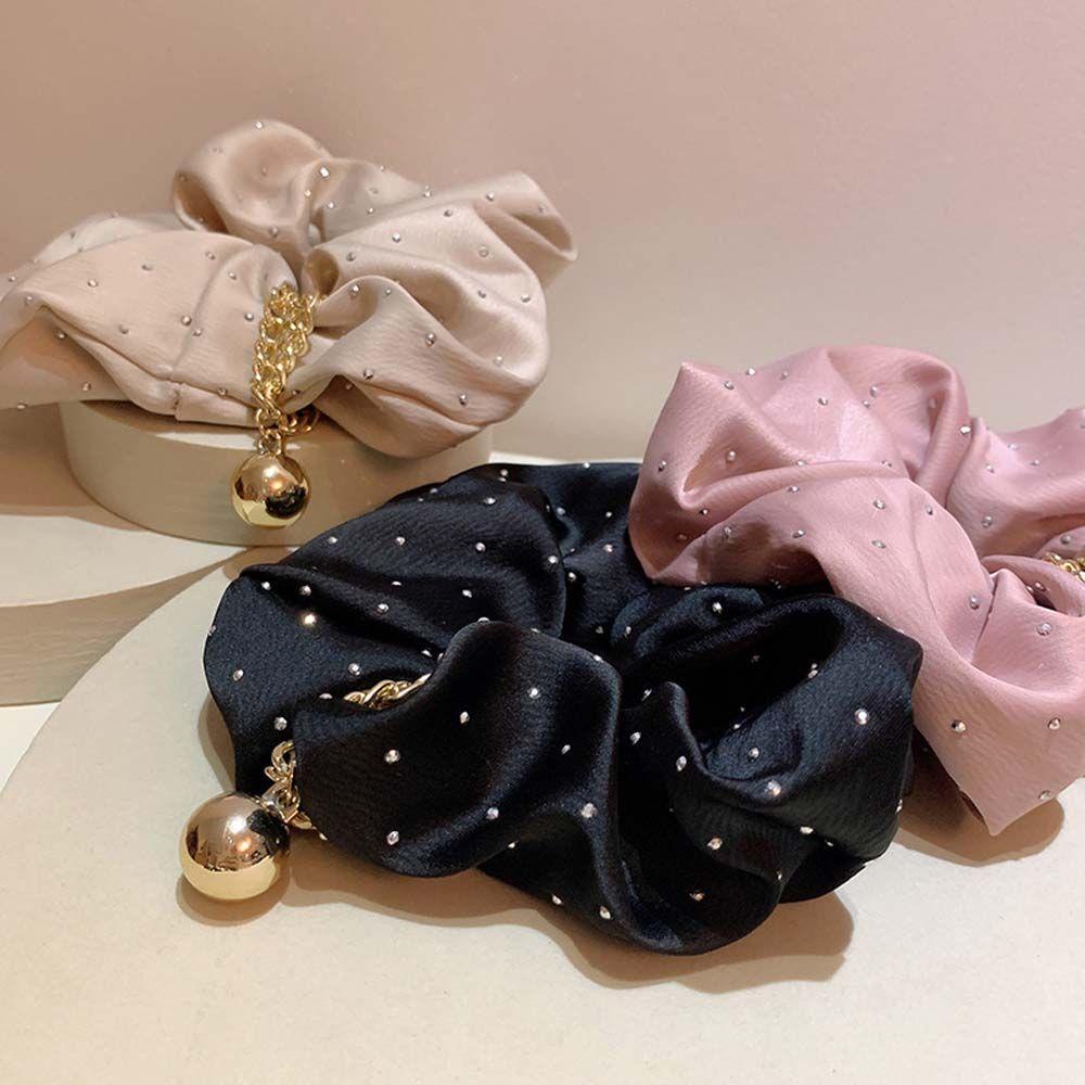 IVORY Dây Buộc Tóc Vải Lụa Satin Cỡ Lớn Thiết Kế Đơn Giản Ngọt Ngào Cho Nữ