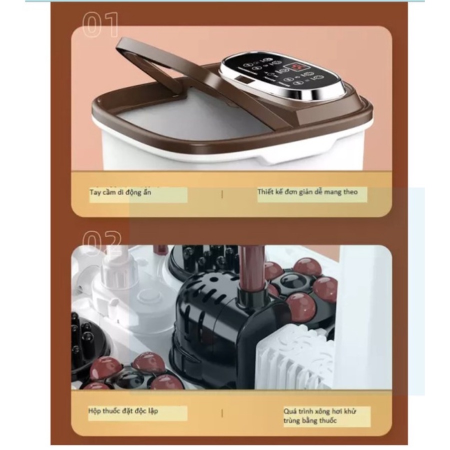 Bồn Ngâm Chân Massage Tự Động 6D, Máy Ngâm Chân Mát Xa Tự Động Thư Giãn 3 Chiều Tác Động Sâu Hapo