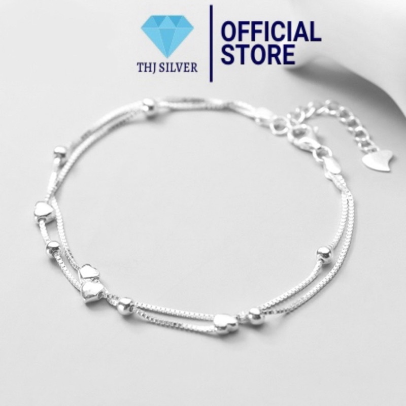 Lắc tay nữ trái tim tình yêu nhỏ xinh , cao cấp bóng đẹp chuẩn bạc ta - THJ SLIVER