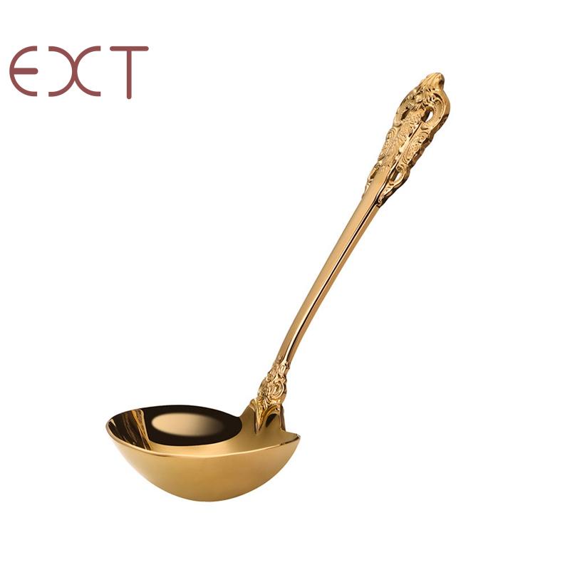 Muỗng múc canh bằng thép không gỉ 304 mạ vàng an toàn tiện dụng cho nhà bếp