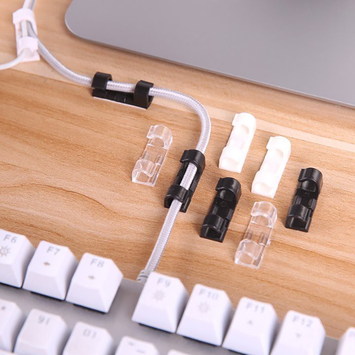 Set 16 Nẹp Cố Định Dây Điện Chất Liệu Nhựa Chắc Chắn, Kẹp Giữ Dây Cáp Sạc Chống Rối Dán Tường | BigBuy360 - bigbuy360.vn