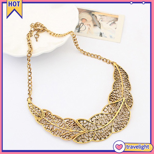 Vòng cổ choker hình chiếc lá rỗng phong cách cổ điển dành cho nữ