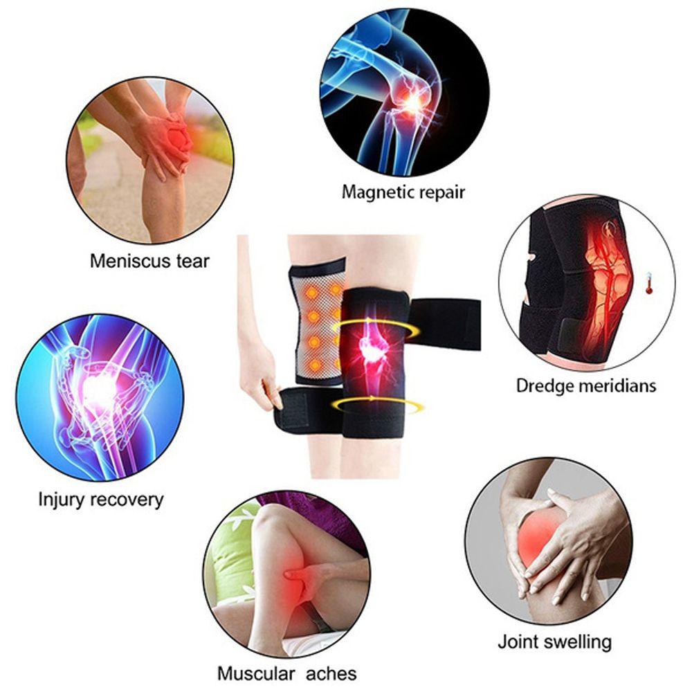 Đai Quấn Bảo Vệ Đầu Gối Tự Sưởi Ấm Màu Đen Tiện Dụng