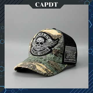 Mũ lưỡi trai chính hãng CAPDT, nón kết nam Harley Davidson, rằn ri phối lưới DT14