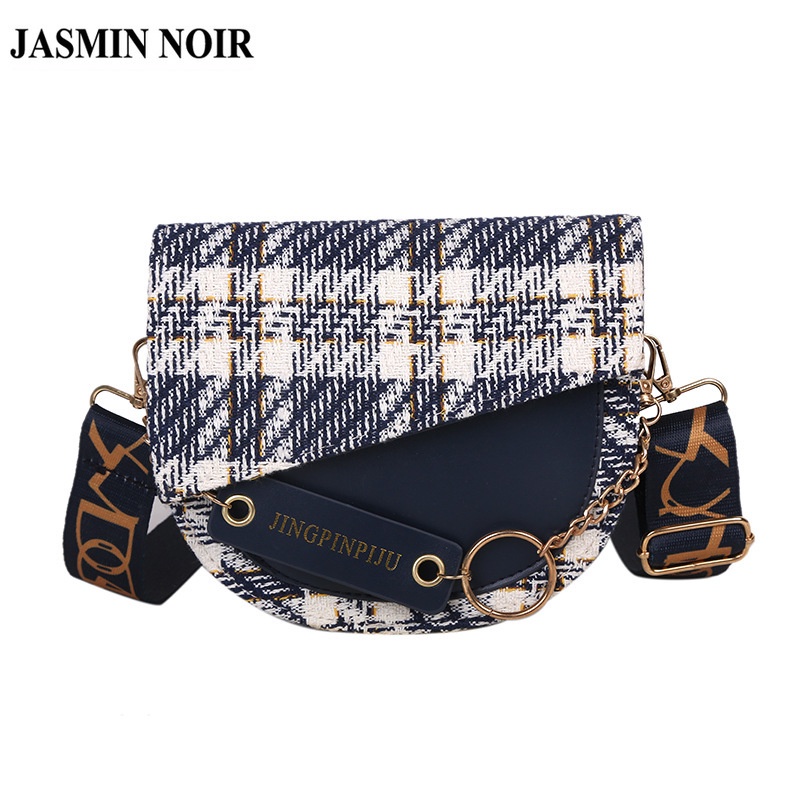 Túi da Pu Messenger JASMIN NOIR hình bán nguyệt đeo chéo thời trang