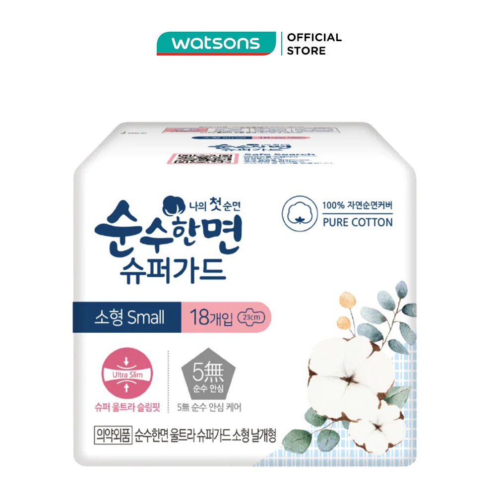 Băng Vệ Sinh Soonsoohanmyeon Mặt Bông Hằng Ngày 23cm 18 Miếng