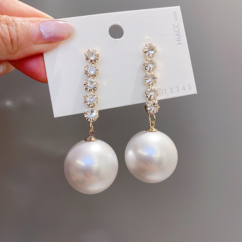✨Chuông BELLA✨Bông Tai Mạ Bạc 925 Đính Ngọc Trai Thời Trang Hàn Quốc