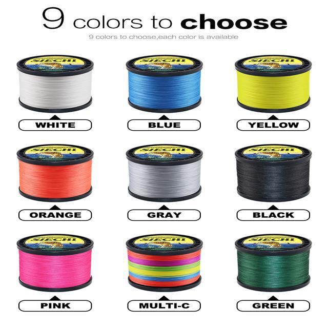 SIECHI 300M 500M 1000M 8 sợi 4 sợi Dây câu cá bện PE Multifilament Dây câu cá siêu mạnh Nhật Bản Multico
