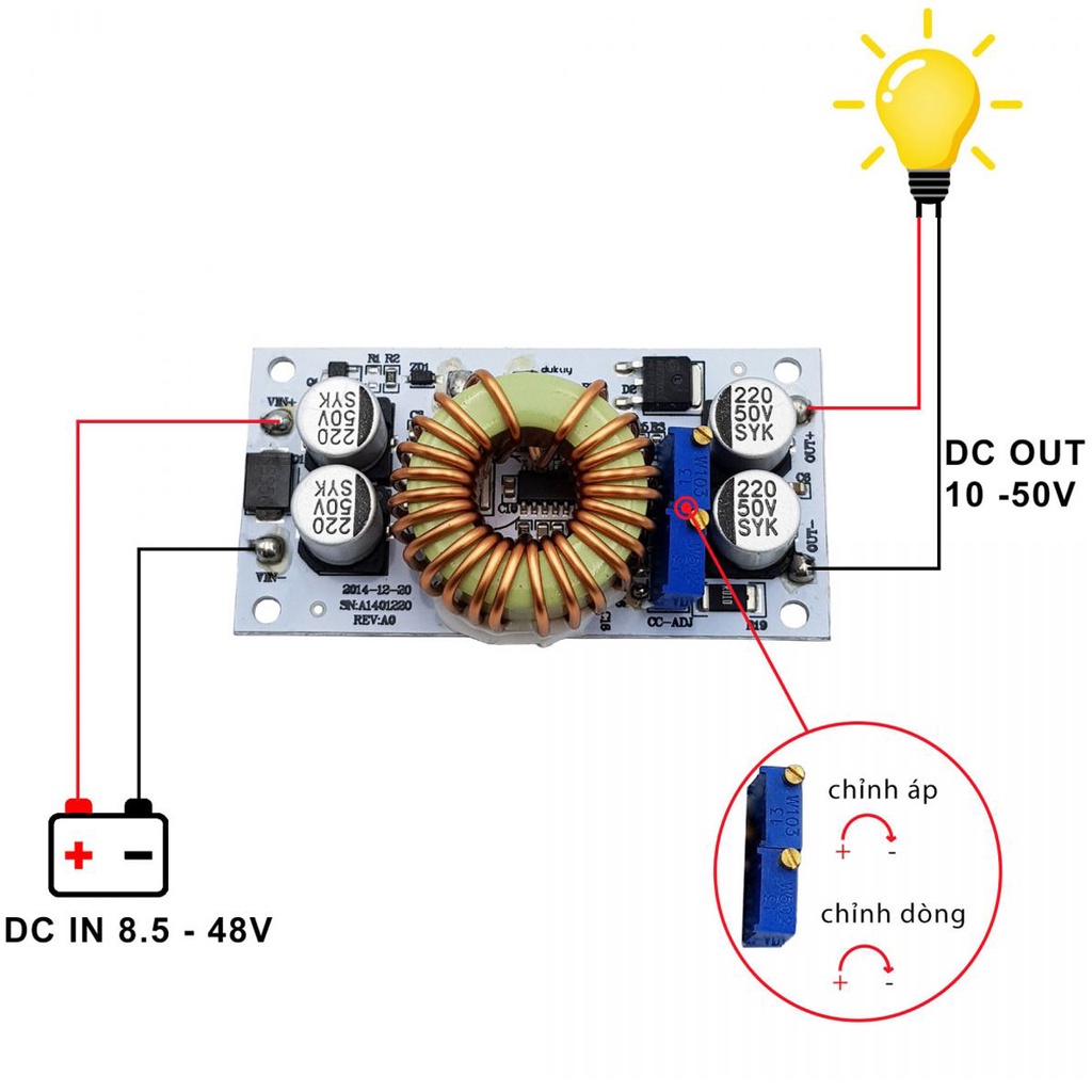 Mạch tăng áp DC-DC 250W (Mạch Boost)