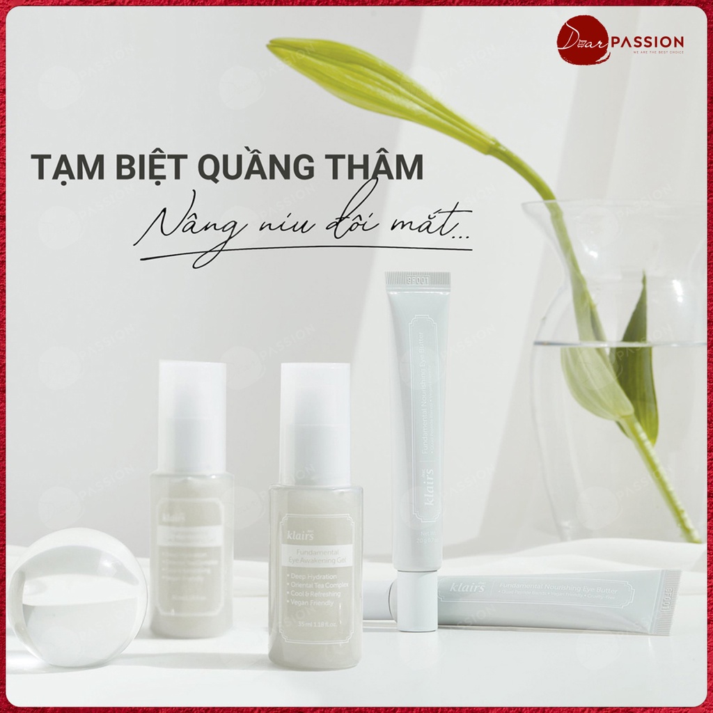 Kem Dưỡng Mắt Klairs Dạng Gel Giảm Quầng Thâm, Đàn Hồi, Chống Lão Hóa - Klairs Fundamental Eye Awakening Gel 35ml