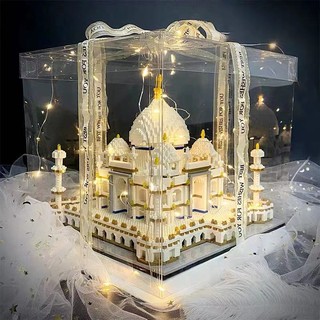 Lâu đài Taj Mahal Khối tòa nhà Disney màu hồng tương thích với Tòa nhà vi hạt Lego Khối Quà tặng ba chiều dành cho người