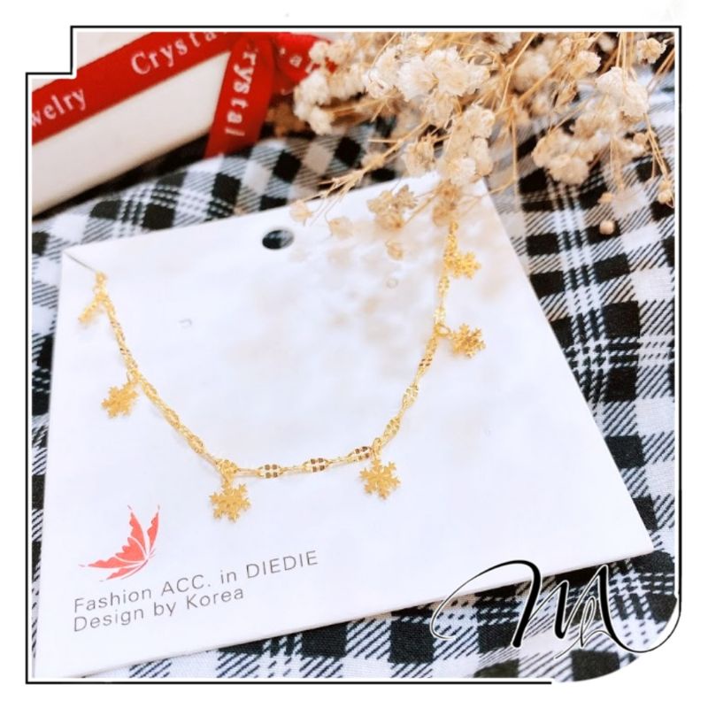 Lắc chân nữ Titan không gỉ dây trúc hoa tuyết rơi - Măng's House LC56