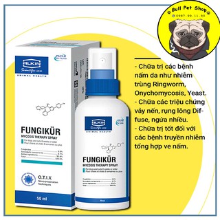 [Chính Hãng Hàng Chuẩn] Lọ Xịt Trị Nấm Và Viêm Da Cho Chó Mèo Fungikur