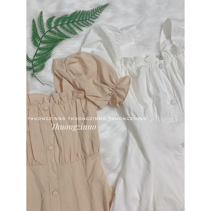 [Ảnh thật/Video]Váy cúc bọc Laly thiết kế trẻ trung mặc được hai kiểu Đầm ulzzang trễ vai | BigBuy360 - bigbuy360.vn