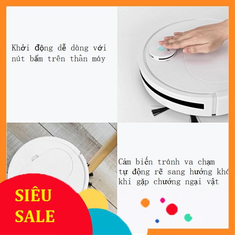 ROBOT HÚT BỤI LAU NHÀ THÔNG MINH - CẢM BIẾN TRÁNH VẬT CẢN - GIẢM TIẾNG ỒN - DỌN DẸP SẠCH SẼ - DUNG LƯỢNG PIN 3000mAh