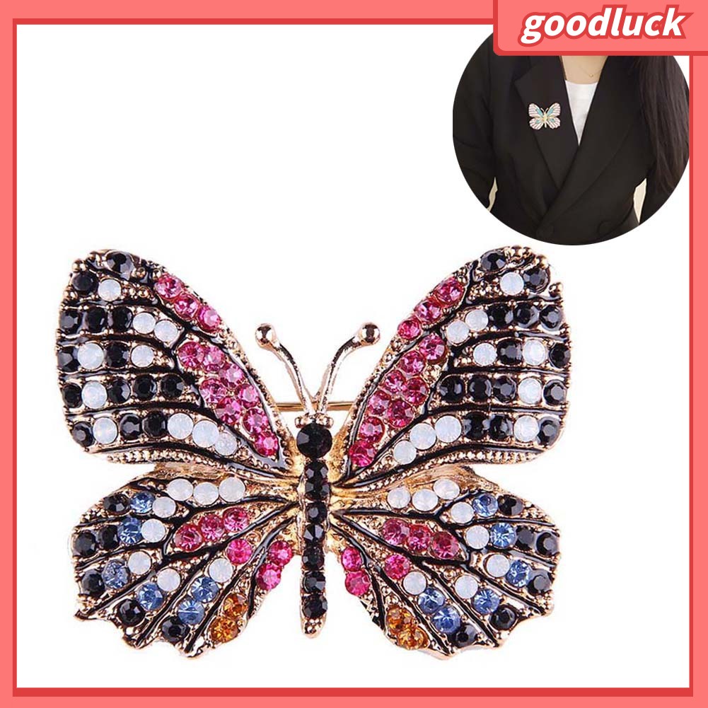 Trâm Cài Áo Hình Bướm Có Đính Đá Nhiều Màu Cho Nữ
