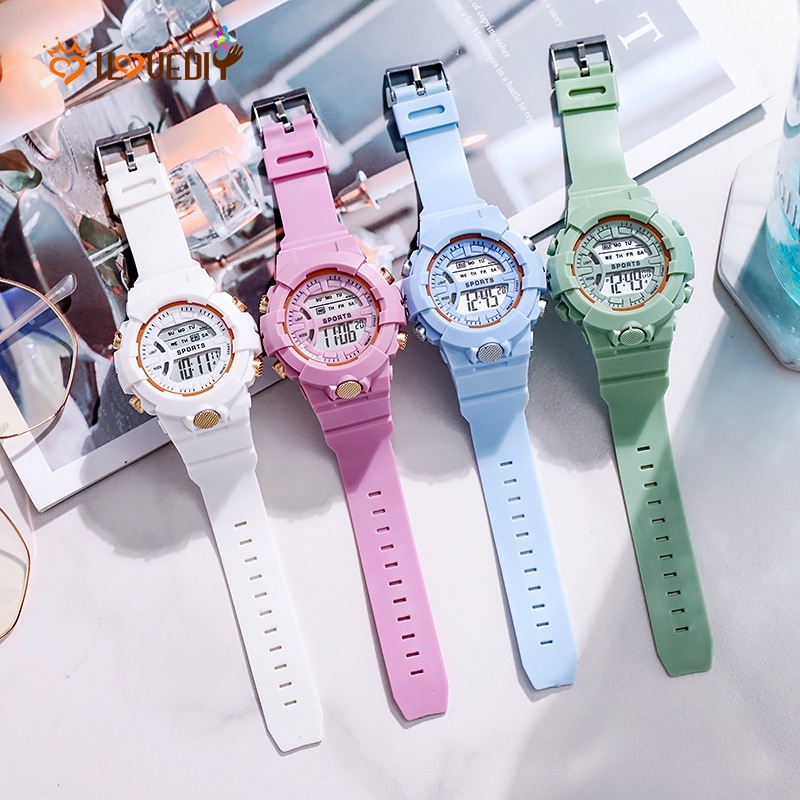 Đồng Hồ Thể Thao Kỹ Thuật Số Chống Thấm Nước Có Đèn Led Phong Cách Thời Trang Cho Nam Và Nữ