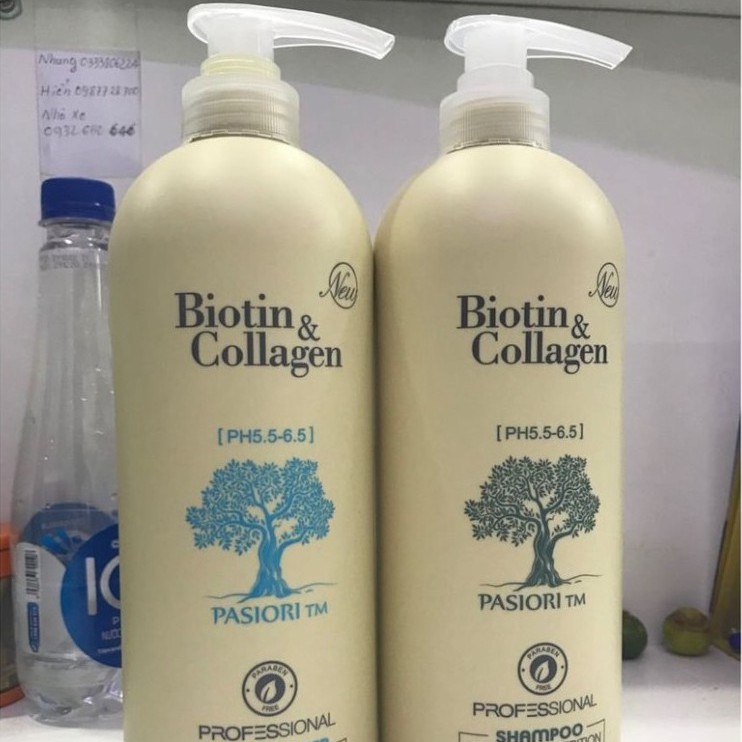 [Chính Hãng] Biotin Collagen -  Cặp Dầu Gội + Xả Chống Rụng Kích Thích Mọc Tóc Siêu Mềm Mượt Biotin & Collagen 1000ml