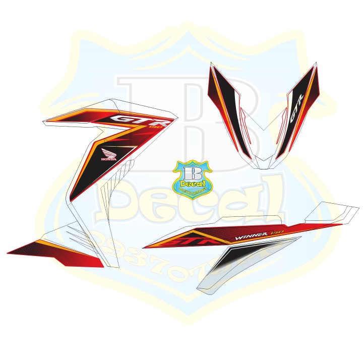 ( Quí khách vui lòng mang ra tiệm cho thợ dán ) Tem winner tổ ong trắng đỏ