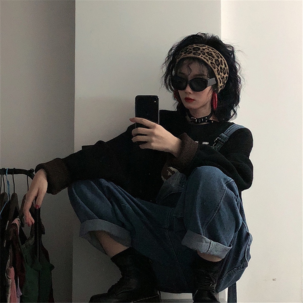 Băng Đô Dệt Kim Bản Rộng Họa Tiết Da Báo Có Thể Điều Chỉnh Dành Cho Nữ