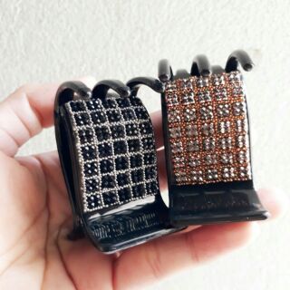 Kẹp tóc 5 răng đính hạt siêu xinh (hạt vàng/đen)