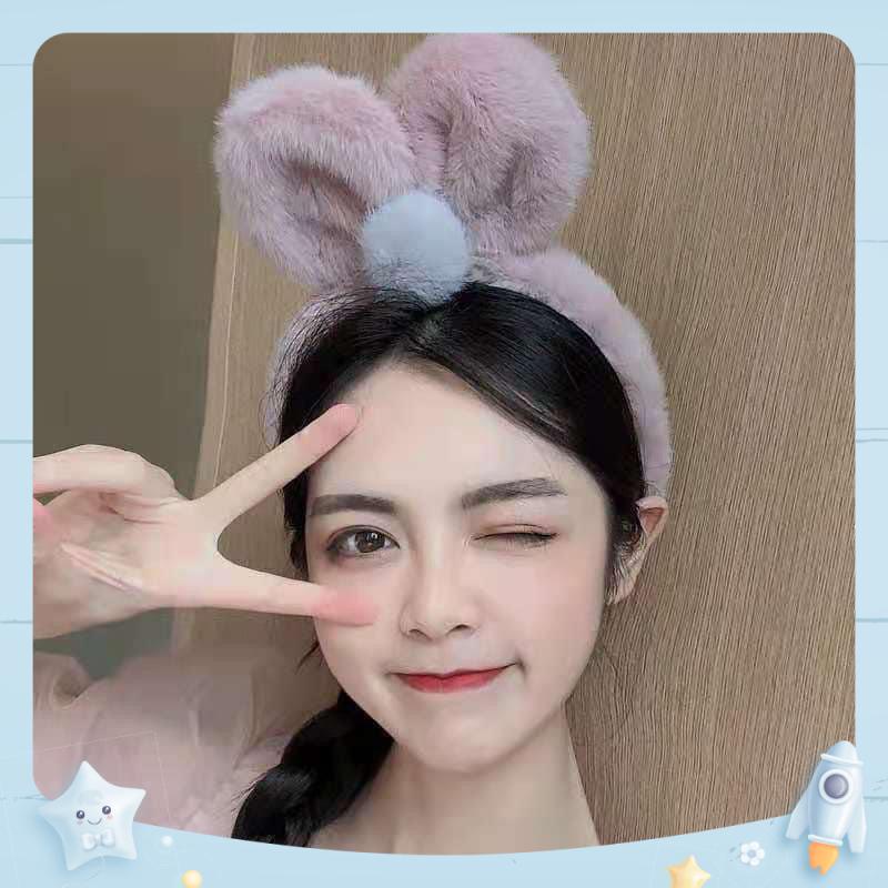 Băng đô , cài tóc nơ lông mịn dễ thương Hàn Quốc