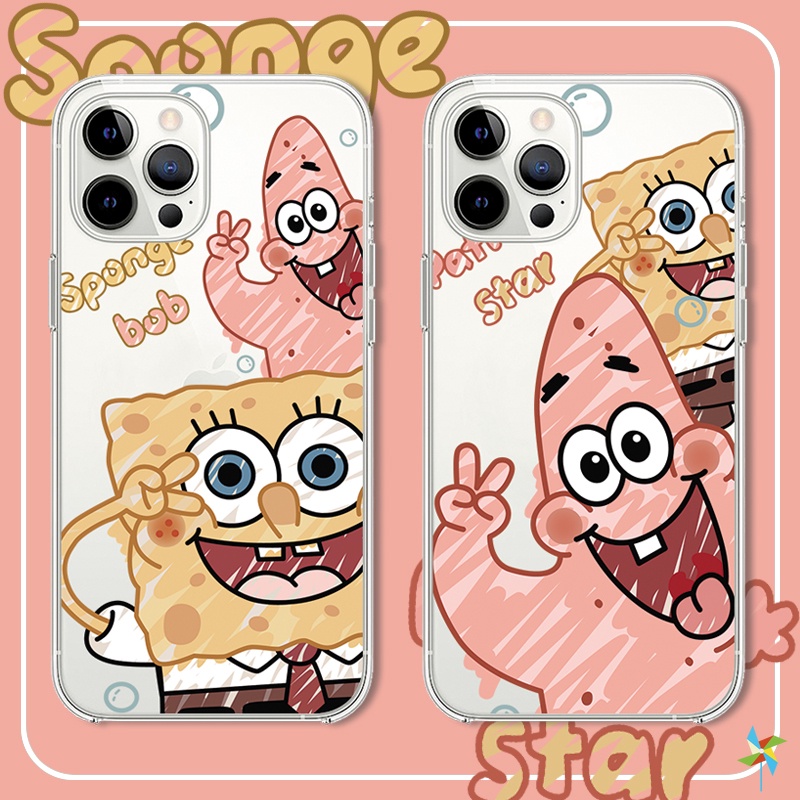 Ốp Điện Thoại Tpu Silicon Mềm Trong Suốt Hình SpongeBob Cho Sony Xperia 10 Plus 5 1 II III XZ4 XA2 XA1 XA Ultra C6 X
