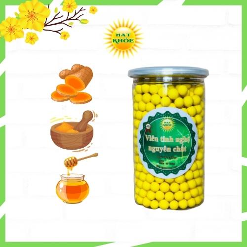 Viên tinh nghệ mật ong nguyên chất - Hộp 500g - giúp đẹp da, chống lão hóa - Hạt dinh dưỡng Hạt khỏe