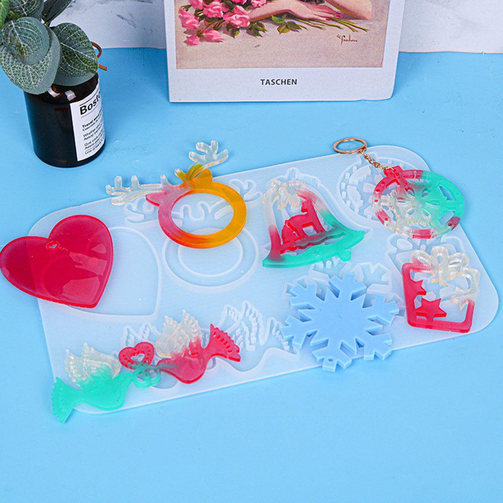 LAKAMIER Móc Chìa Khóa Bằng Resin Thủ Công DIY Phong Cách Giáng Sinh