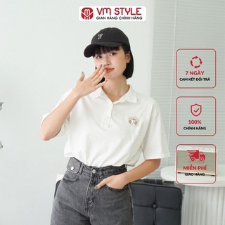 Áo thun polo nữ vmstyle tay ngắn cổ bẻ in mạc bear 3035 22atu05a961201