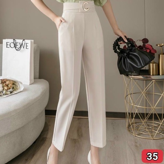 Quần tây nữ form rộng phối lưng kiểu siêu xinh ❤️FREESHIP❤️ Quần baggy công sở vải tuyết mưa mịn xịn A-T Fashion - QTM35 | BigBuy360 - bigbuy360.vn