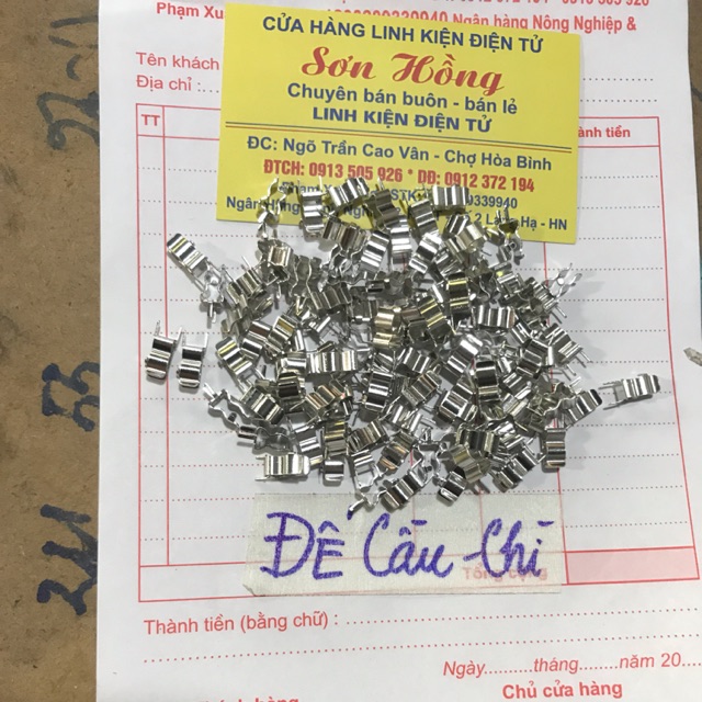 100 Đế cầu chì sắt 2 chân 5x20mm