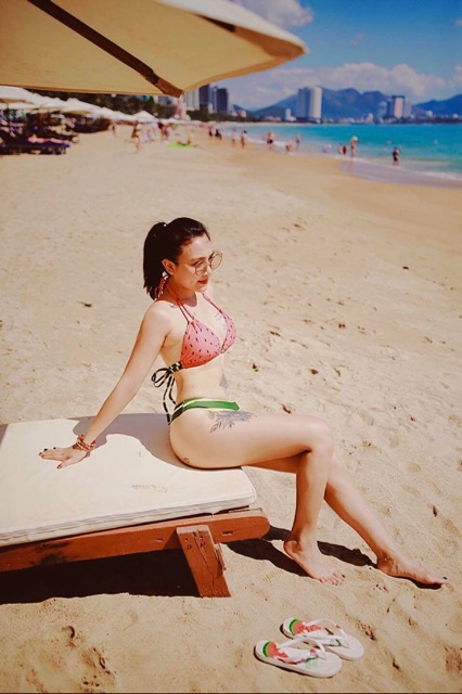 [BKN169] &lt;ÂU&gt; SET BIKINI DƯA HẤU QUẦN THONG/LỌT KHE
