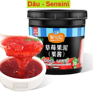 Mứt dâu sensini pha chế trà sữa - trà hoa quả hộp 1.36kG