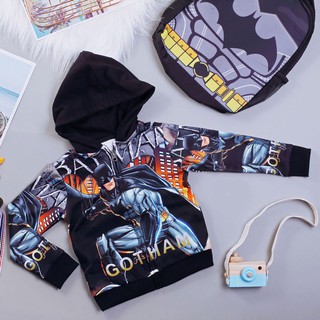 Áo khoác siêu nhân người dơi in 3D comic cho bé