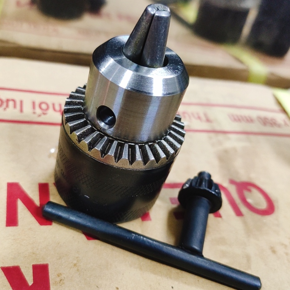 đầu kẹp mũi khoan, đầu mang ranh 13mm, loại tay khóa (SS1869)