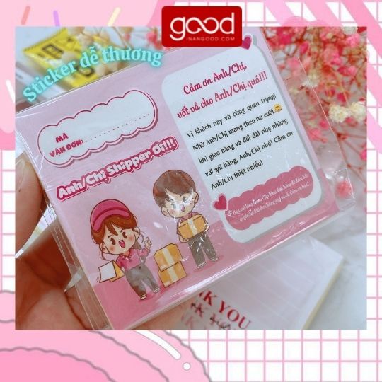 (giảm giá) SET Sticker cảm ơn - tem dán đóng hàng nhiều mẫu dễ thương