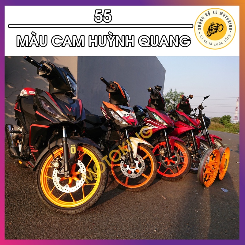 Sơn Samurai màu cam huỳnh quang 55 - chai sơn xịt cao cấp dành cho sơn xe máy, ô tô