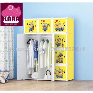 TỦ NHỰA LẮP GHÉP ĐA NĂNG 12 Ô SIZE TO, SÂU 47CM ( chọn mẫu theo phân loại hàng ),Tặng kèm 2 treo đồ