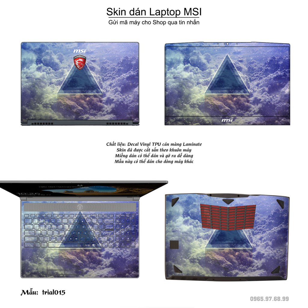 Skin dán Laptop MSI in hình Đa giác _nhiều mẫu 3 (inbox mã máy cho Shop)